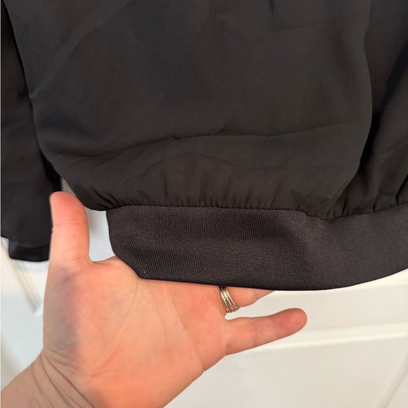 Zara Women's Black Bomber Jacket with Silver Accents - Picture 4 of 4